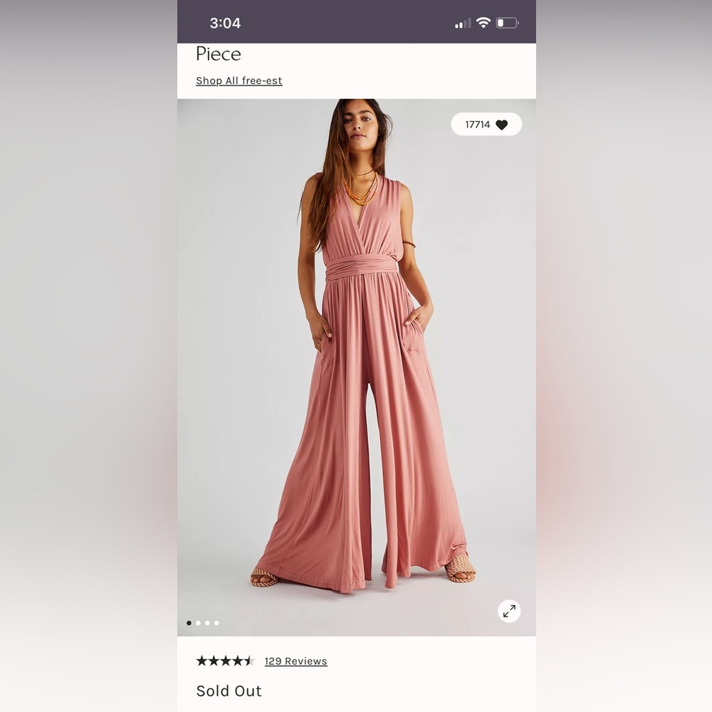 BNWT Free People Dani Convertible Open-Back One-Piece in light brick/cinnamon🩷